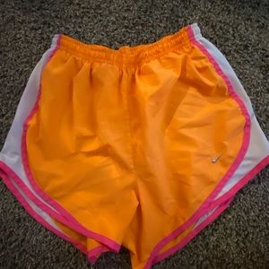 orange nike sport shorts